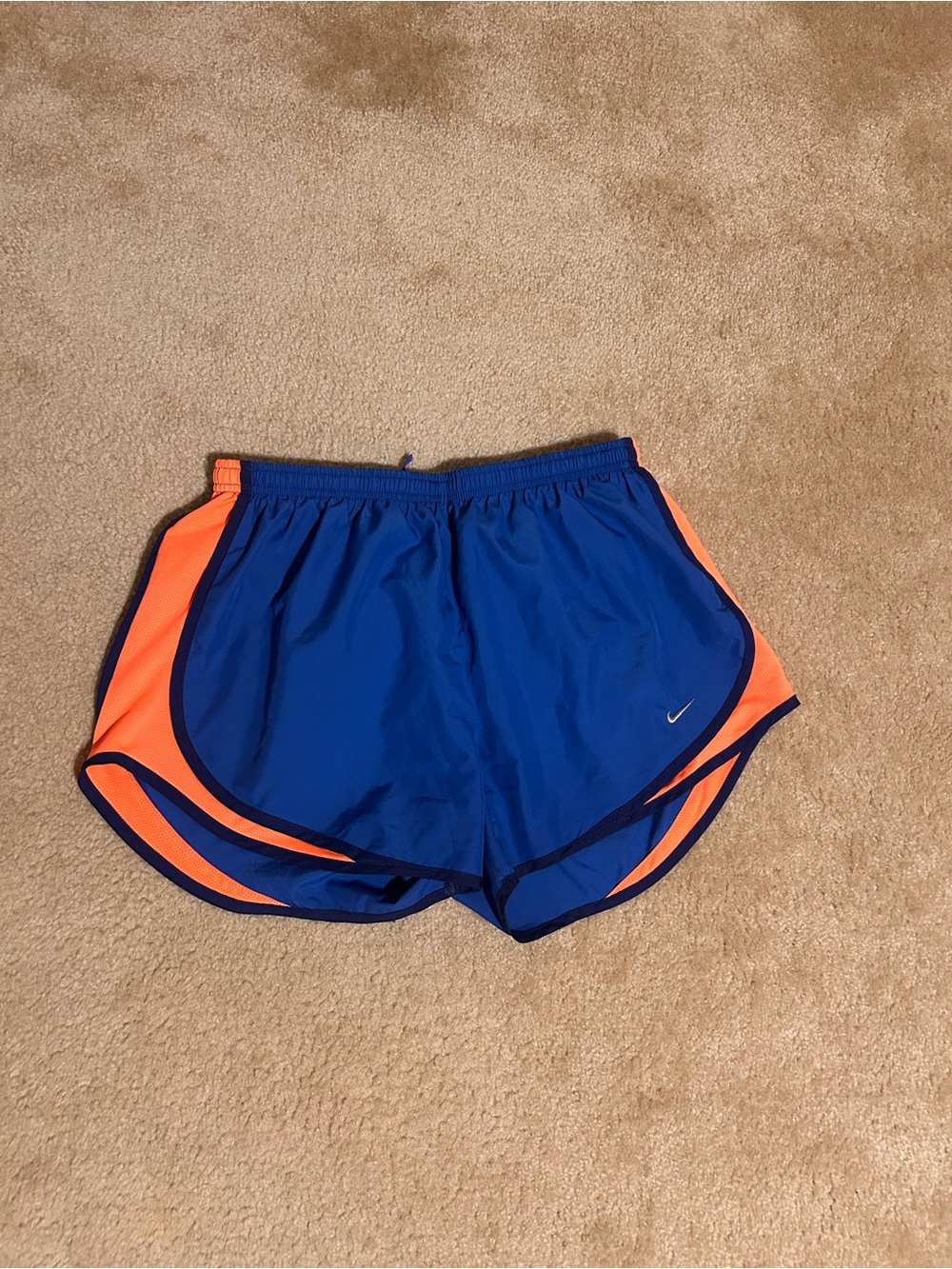 Nike Royal Blue & Orange Women's Athletic Shorts